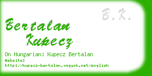 bertalan kupecz business card